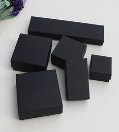 Jewelry Gift Retail Boxes Black Kraft Paper Packing Bracelet Necklace Ring Ear Nail Box Christmas New Year Gift Customize 10 size 2820902