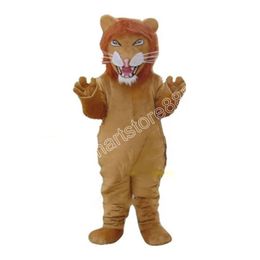 Newest brown lion Mascot Costume Top quality Carnival Unisex Outfit Christmas Birthday Outdoor Festival Dress Up Promotional Props Holiday Party Dress