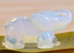 Opalite Elephant Figurines Artificial Mini Animals Mineral Stone Statue Craft For Decor Healing Crystal Gift C190416016800411