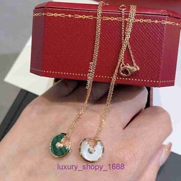 Car tires's Love necklace designer for women High quality gold amulet with white peacock stone thick plated 18k rose lock bone With Original Box