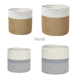 Planters Pots Rustic Woven Rope Flower Pot Indoor Plants Container Laundry Toy Storage Basket Drop shipping YQ240109