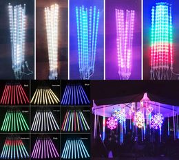 DHL 30cm 8lampsset Christmas Decorations Party Lights Meteor Shower Lamp LED Light Bar Decorative Outdoor Waterproof Tube Colored4993669