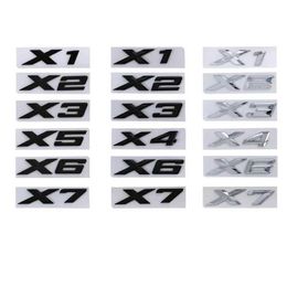 New 3D ABS Chrome Black Car Trunk Number Letters For BMW X1 X2 X3 X4 X5 X6 X7 Emblem Badge Lettering Sticker Accessories