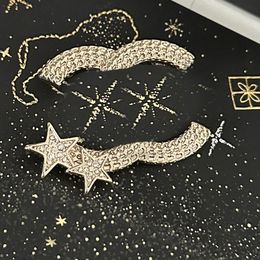 High Quality Gifts Pearl Pin Diamond Brooches Designer Star Brooch Brand Letter Pins Men Women 18k Gold Plated Copper Suit Pin Party Marry Jewelry Loves Accessorie