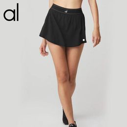 Al Yoga Match Point Tennis kjol anti bländning mini varsity snabb torkning andningsbar sport shorts helg jogging tröjor byggda ins med fickan