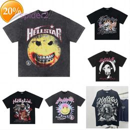 Hellstar t Shirt Rappe Mens Women Tshirt Rapper Wash Grey Heavy Craft Unisex Short Sleeve Top High Street Fashion Retro Hell Women's T-shirt Us Size S-xl CWVE