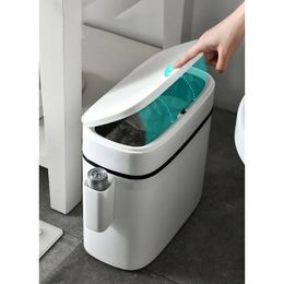 12L Bathroom Waste Bins Press-Type Trash Can Household Waterproof Dustbin Storage Box Kitchen Garbage Bins Paper Basket 240108