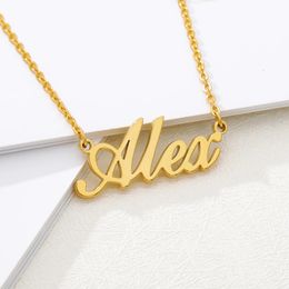 Fashion Custom Name Pendant Necklace With Heart Crown Any Letter Choker Necklace For Women Stainless Steel Jewellery Collier Femme 240109