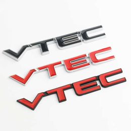 3D Metal VTEC Emblem Letters Car Fender Badge Trunk Decal For Honda Civic Accord CB400 Odyssey CRV VTEC Sticker Accessories