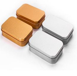 Rectangular Hinged Metal Storage Box Container with LidMultipurpose Portable Small Tin Boxes Empty Containers XB6397213