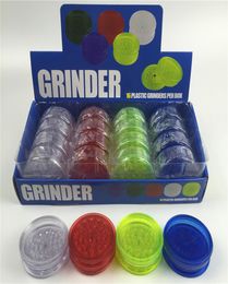 grinder 60mm 3 layer Colourful plastic herb grinder with 4 Colours tobacco grinders for smoking plastic teeth for dry herb vaporizer6894634