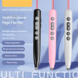 Page turning pen teacher with laser pointer wireless red powerpoint electronic whiteboard multimedia writing remote control pen with microphone rechargeable