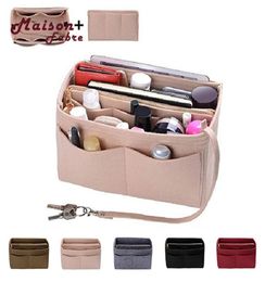 Felt Insert Bag Zipper Multi Pocket Handbag Purse Organiser Holder Makeup Travel Bag Cosmetic Bags and Cases dropship CY2005185961549