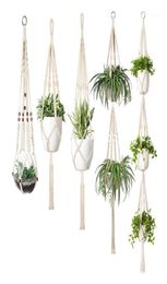 Macrame Plant Hanger Set Of 5 Indoor Wall Hanging Planter Basket Flower Pot Holder Boho Home Decor11136591