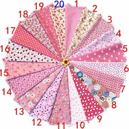 Tecido novo misturado 20design flor rosa tecido de algodão impresso para costura artesanal material patchwork cortina bordado faça você mesmo artesanato 20*30cm 1