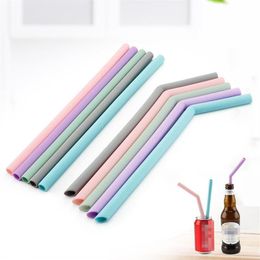 Flexible Reusable Silicone Drinking Straw Straight Bent Food Grade Silicone Straw For Home Party Wedding Bar Drinking Tools Tube D298E