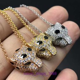 2024 Designer Car tires's Single Ring Cake Necklace Sterling Inlaid with diamond leopard head necklace gold plated 18K rose emerald cheetah With Original Box Pan YJ