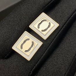 Black White Diamond Studs Designer Earrings Classic Brand Letter Stud Pearl Earring Luxury Gold Silver Earrings Fashion Accessory Birthday Jewellery Gifts