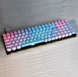 Keyboards RGB96 Keys Mechanical Keyboard CNC Aluminum Case Three Sides Shine-Thru Case Gateron Kailh Cherry Switches Dye-Subbed KeycapsL240105