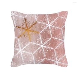Pillow INS Nordic Rose Gold Pink Geometric Square Throw Cover Peach Skin Car PillowCover