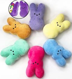 15CM Candy Colour Easter Funny Coin Wallet Stuffed Animals Rabbit Coin Bag Soft Bunny Dolls With Zipper On Back Kids Birthday Gift Colourful Peeps Bunny