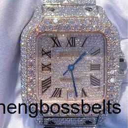 Luxury Mosang stone diamond watch customization can pass the tt of mens automatic mechanical movement waterproof watch9O39