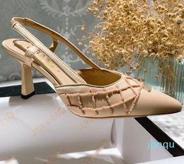 Women Dress Shoes fashion brand Leather high heel Weding shoe female Designer sandals Ladies Comfortable casual Shoes pumps