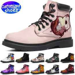 Customized Boots star Christmas Stitch high top leather boots 1921 plush movie Custom pattern women men Boots outdoor sneaker black white green big size eur 35-48