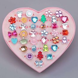 Jewelry Ring Children Girl Princess Adjustable Opening Colorful Diamond Cute Toy Gift Prince