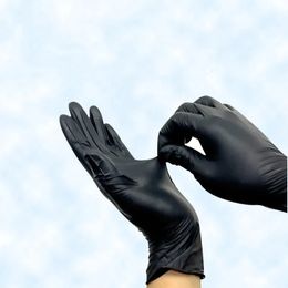 100pcs Disposable Nitrile Gloves Black Mechanical Kitchen Latex Household Cleaning 240108