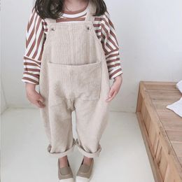 Children Toddler Boys Kids Solid Overalls Suspender Trousers Casual Corduroy Baby Bib Pants Solid Outwear 9M-5T 240108