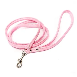 Dog Collars Pink Leather Leash For Small Pet 1cmX120cm