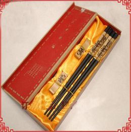 Luxury Chopsticks Engraved Panda Design Gifts Box 2 Sets pack 1set2pair 3606600