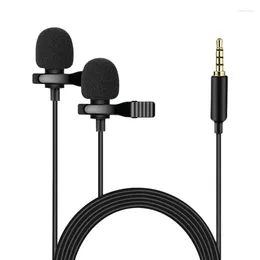 Microphones Lavalier Microphone Two-Head For Notebooks Cameras Tablets And Recorders