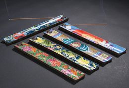 Ceramic Enamel Incense Stick Holder Burning Joss Insence Box Burner Ash Catcher Home Incense Burner ZC34779214537