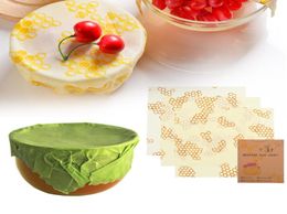 3PCs Beeswax Food Wrap Fresh Cloth Instead Of Cling Film Packaging Wrap Reusable Food Grade For Sandwich Snack Fruit Cheese6717428