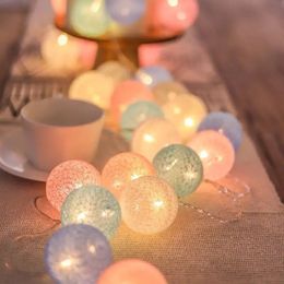 1pc 10LED Cotton Ball Garland String Lights, Christmas Fairy Lights, Outdoor Holiday Wedding Xmas Party Home Decoration Lights, Party Camp Tent Decoration Lights.