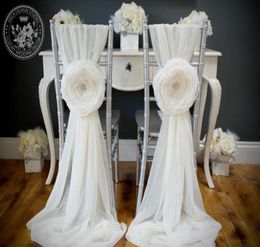 high quality chiffon pin new arrival 3d floral chair covers vintage chair sashes wedding supplies5672622