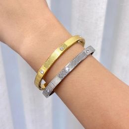 Bangle Buddhism 6mm Thick Engrave Stainless Steel Bracelet Unisex Stylish PVD 18k Plated Gold Silver Wrist Jewellery