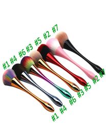 NA027 7 Styles Multicolor Foundation Face Makeup Brushes Set Water Drop Small Waist design Travel Cosmetic Makeup Beauty Brush Too9562081