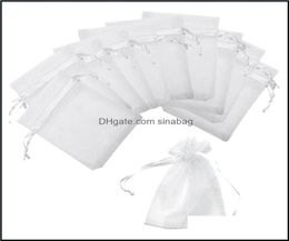 Gift Event Festive Supplies Home Garden gift Wrap 120Pcs 4X6 Inches Dstring Organza Bags Jewelry Favors For Wedding Party Christma8239481