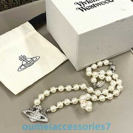 2024 Designer Xitai Queenjewellery pendant Necklaces Hot Pearl Necklace Women's Star Full Diamond Saturn Collar Chain 5fem