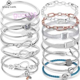 Authentic Fit Bracelet Charms Bead Pendant Diy Heart Snake Chain Bracelet for Women Infinite Knot Butterfly Infinity Clasp Femme 54FF