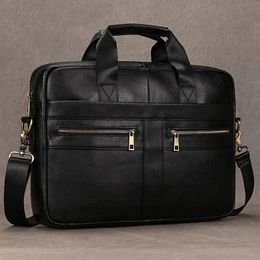 sbirds Leather Men Briefcase Doctor Layer Business Man Laptop Bag 15 6 inches Genuine Computer Bags Male Tote 240109