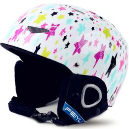 3-10 Age Kids Ski Helmet Snowboard Helmet Winter Snow Windproof Fleece Skateboard Balance Bike/Car Sports Safety Helmet 47-56cm 240108