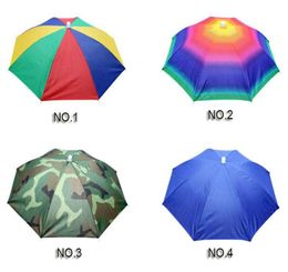 Whole head Umbrella Hat Cap Headwear Umbrella for Fishing Hiking Beach Camping Cap Head Hats Outdoor Sports1528636