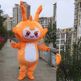 Cute Orange Dragon Mascot Costumes Christmas Cartoon Character Outfit Suit Character Carnival Xmas Halloween Adults Size Birthday Party Outdoor Outfit