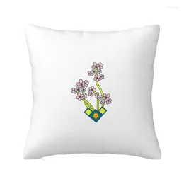 Pillow Graffiti Flowers Luxury Cover Plants Watercolors S For Sofa