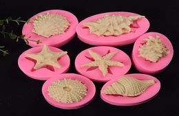 3D Food Grade Baking Moulds Marine Theme Fondant Silicone Mould DIY Handmade Cake Decoration Tools Ocean Series Pearl Conch Starfis3680591