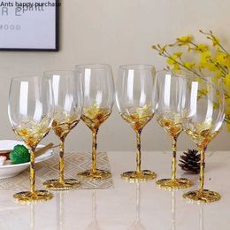 Wine Glasses Enamel Crystal Wine Glass Set Glass Cup Goblet Drinking Glasses Drinkware Decorative Cup Red Wine Glass Cocktail Glasses Gift YQ240105